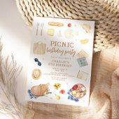 Moderne Waterverf Picknick Verjaardag Kaart