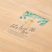 Moderne Waterverf Pine Tree Trimming Party Acryl Uitnodigingen (Laagn)