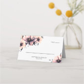 Moderne Waterverf Pink Floral Wedding Plaatskaartje (Voorkant)