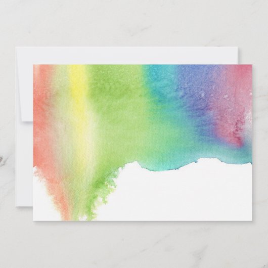 Moderne Waterverf plashventilator bespaart datum Save The Date (Achterkant)