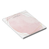Moderne Waterverf plasma, goud en roze, op maat ge Notitieblok (Schuin)