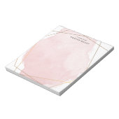 Moderne Waterverf plasma, goud en roze, op maat ge Notitieblok (Linkerzijde)