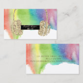 Moderne Waterverf plastic, Glitter Headphone DJ Visitekaartje (Voorkant / Achterkant)