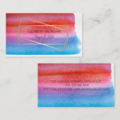 Moderne Waterverf plastic, gouden Lijst Visitekaartje (Voorkant / Achterkant)