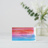 Moderne Waterverf plastic, gouden Lijst Visitekaartje (Staand voorkant)