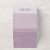 Moderne Waterverf Plum Ombre Border Wedding All In One Uitnodiging (Buitenkant)