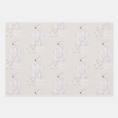 Moderne Waterverf Polar Beer kersttypografie Inpakpapier Vel (Voorkant)