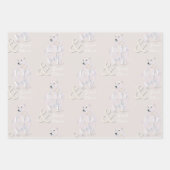 Moderne Waterverf Polar Beer kersttypografie Inpakpapier Vel (Voorkant)