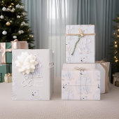 Moderne Waterverf Polar Beer kersttypografie Inpakpapier Vel