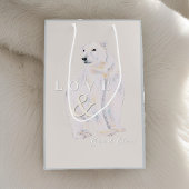 Moderne Waterverf Polar Beer kersttypografie Medium Cadeauzakje