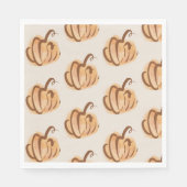 Moderne Waterverf pompoen herfstpapier servet (Voorkant)