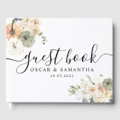 Moderne Waterverf pompoenen en bloemen Gastenboek (Voorkant)