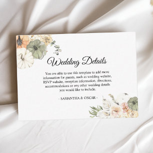 Moderne Waterverf pompoenen en bloemen Informatiekaartje