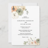 Moderne Waterverf pompoenen en bloemen Kaart (Voorkant)