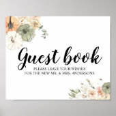 Moderne Waterverf pompoenen en bloemen Poster (Voorkant)