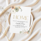 Moderne Waterverf pompoenen en bloemen Save The Date