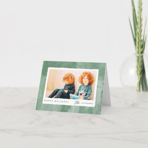 Moderne Waterverf Prettige Feestdagen Familie Foto Kaart