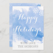 Moderne waterverf Prettige feestdagen Feestdagenkaart (Voorkant / Achterkant)