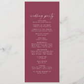 Moderne Waterverf | Programma Rode bruiloft Programmakaart (Achterkant)