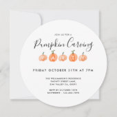 Moderne Waterverf Pumpkin Carving Halloween Party Kaart (Voorkant)