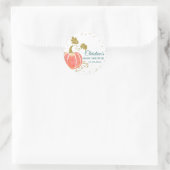 Moderne Waterverf Pumpkin Gold Glitter Baby shower Ronde Sticker (Tas)