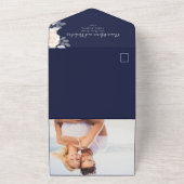 Moderne Waterverf QR Code Afbeelding marine All In One Uitnodiging (Buitenkant)