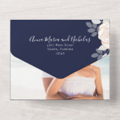 Moderne Waterverf QR Code Afbeelding marine All In One Uitnodiging (Achterkant)