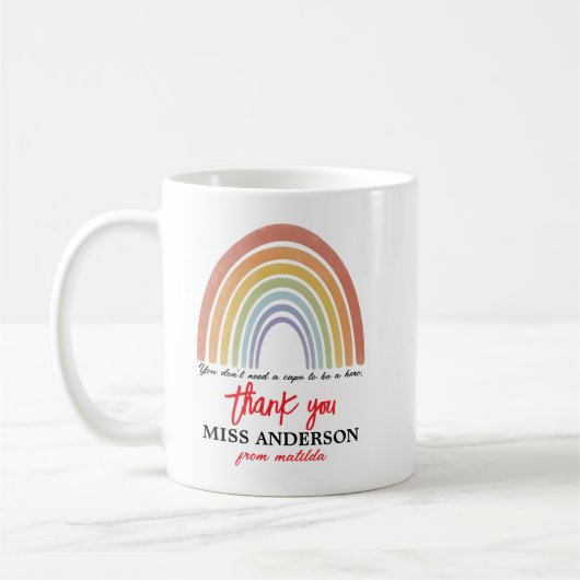 Moderne Waterverf Rainbow Nurse Bedankt Koffiemok (Links)