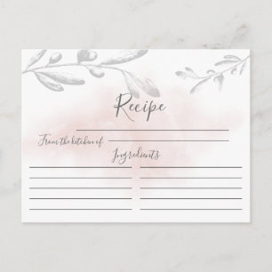 Moderne Waterverf Recipe Card Briefkaart