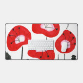 Moderne Waterverf Red Poppies Stijlvol Trendy Bureaumat (Keyboard & Muis)