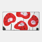 Moderne Waterverf Red Poppies Stijlvol Trendy Bureaumat (Voorkant)