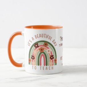 Moderne waterverf regenboog Gepersonaliseerde doce Mok