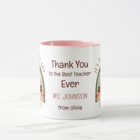 Moderne waterverf regenboog Gepersonaliseerde doce Mok (Midden)