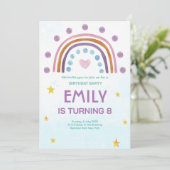 Moderne Waterverf Regenboog Hart Verjaardag Kaart (Staand voorkant)