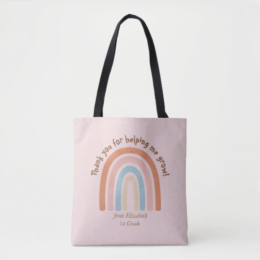 Moderne Waterverf Regenboog Leraar Dank u - Tote Bag (Voorkant)