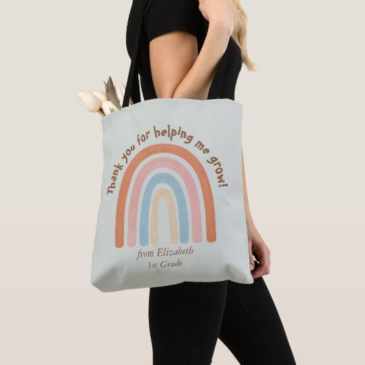 Moderne Waterverf Regenboog Leraar Dank u - Tote Bag (Dichtbij)