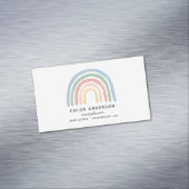 Moderne waterverf regenboog schattig kleurrijk magnetisch visitekaartje (Voorbeeld)