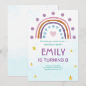 Moderne Waterverf regenbooghartdag Kaart (Voorkant / Achterkant)