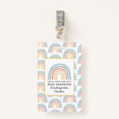 Moderne waterverf regenboogleraar bedankt cadeau badge (Voorkant met clip)