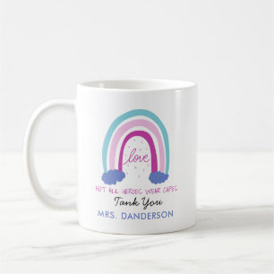 Moderne waterverf regenboogleraar bedankt cadeau koffiemok