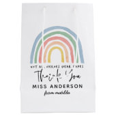 Moderne waterverf regenboogleraar bedankt cadeau medium cadeauzakje (Achterkant)