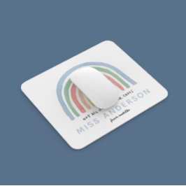 Moderne waterverf regenboogleraar bedankt cadeau muismat