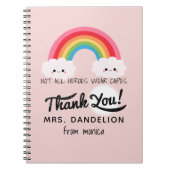 Moderne waterverf regenboogleraar bedankt cadeau notitieboek (Voorkant)