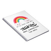 Moderne waterverf regenboogleraar bedankt cadeau notitieboek (Rechterzijde)