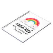 Moderne waterverf regenboogleraar bedankt cadeau notitieboek (Linkerzijde)