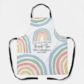Moderne waterverf regenboogleraar bedankt cadeau schort (Voorkant)
