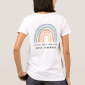 Moderne waterverf regenboogleraar bedankt cadeau t-shirt (Achterkant)