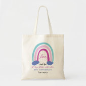 Moderne waterverf regenboogleraar bedankt cadeau tote bag (Voorkant)