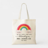 Moderne waterverf regenboogleraar bedankt cadeau tote bag (Achterkant)