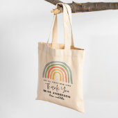 Moderne waterverf regenboogleraar bedankt cadeau tote bag